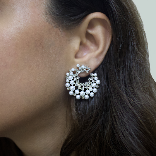 Celeste Pearl Cluster Earrings