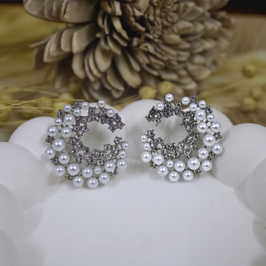 Celeste Pearl Cluster Earrings