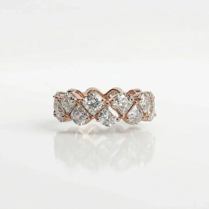 Rose gold eternity ring with sparkling diamond accents, elegant design for special occasions