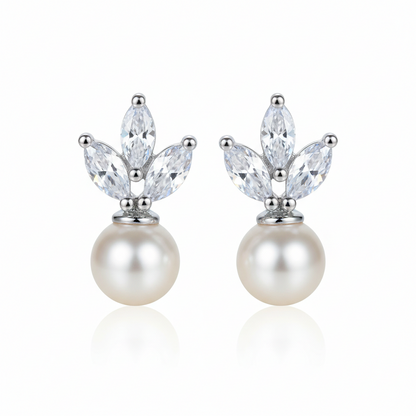 Fleur Stud Earrings - Silver