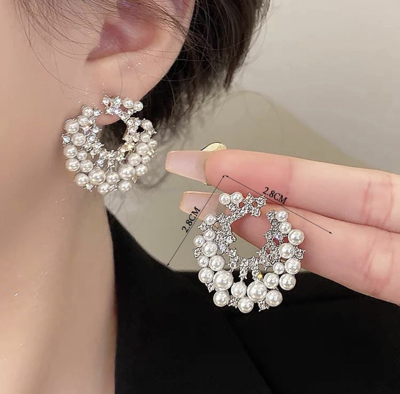 Celeste Pearl Cluster Earrings