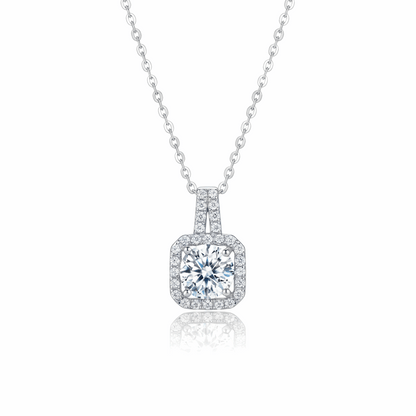 Diamond necklace on a white background