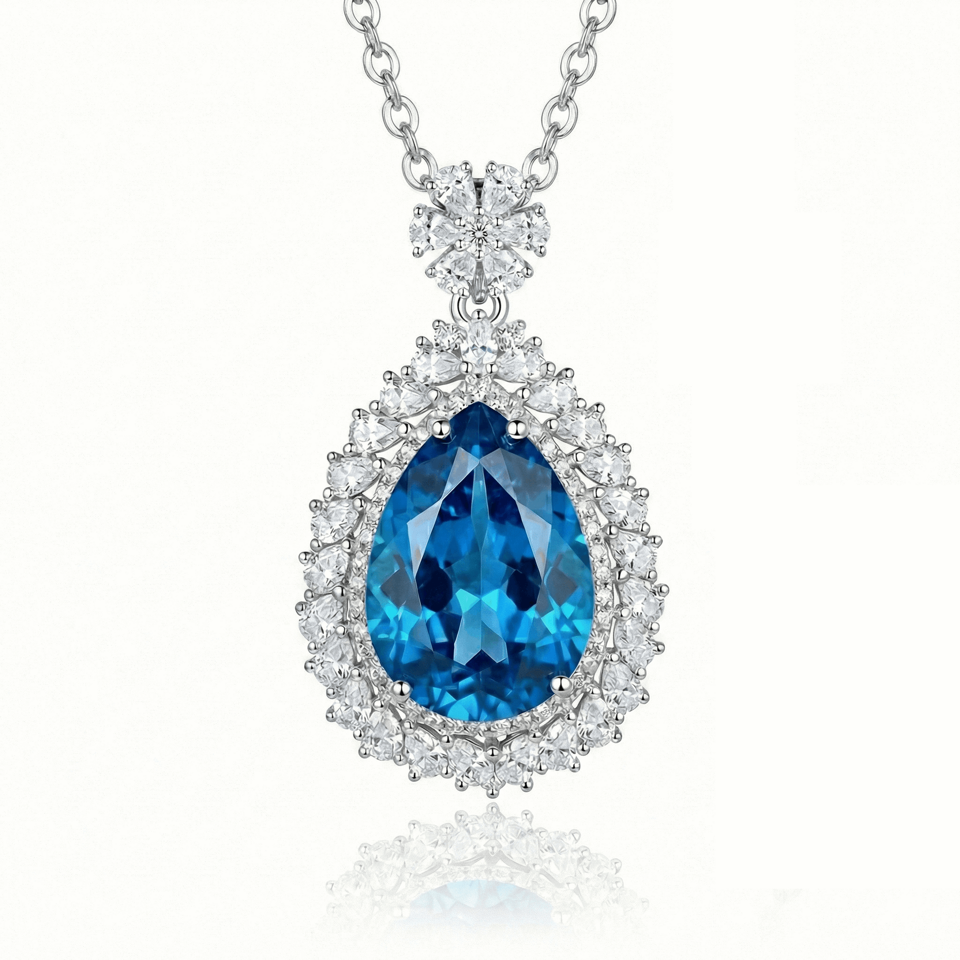 Ocean Blue Teardrop Necklace