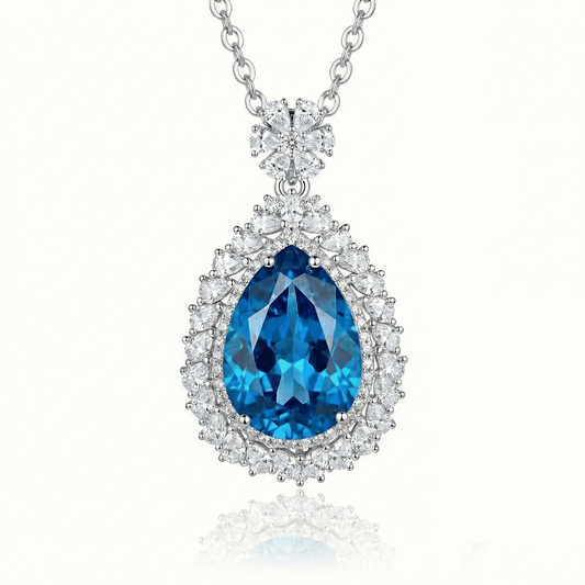 Ocean Blue Teardrop Necklace