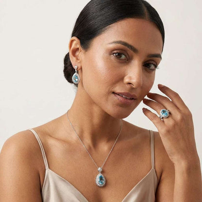 Ocean Blue Teardrop Necklace