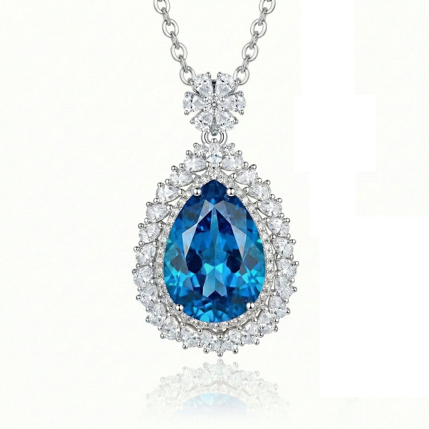 Ocean Blue Teardrop Necklace