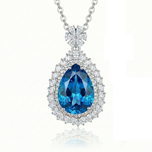 Ocean Blue Teardrop Necklace