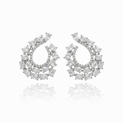 Udaipur Earrings studded with CZ Diamonds