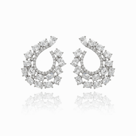 Udaipur Earrings studded with CZ Diamonds