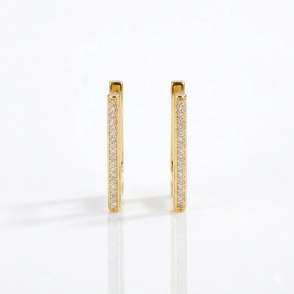 Gold hoop earrings with diamond accents, elegant American diamond jewelry for women
